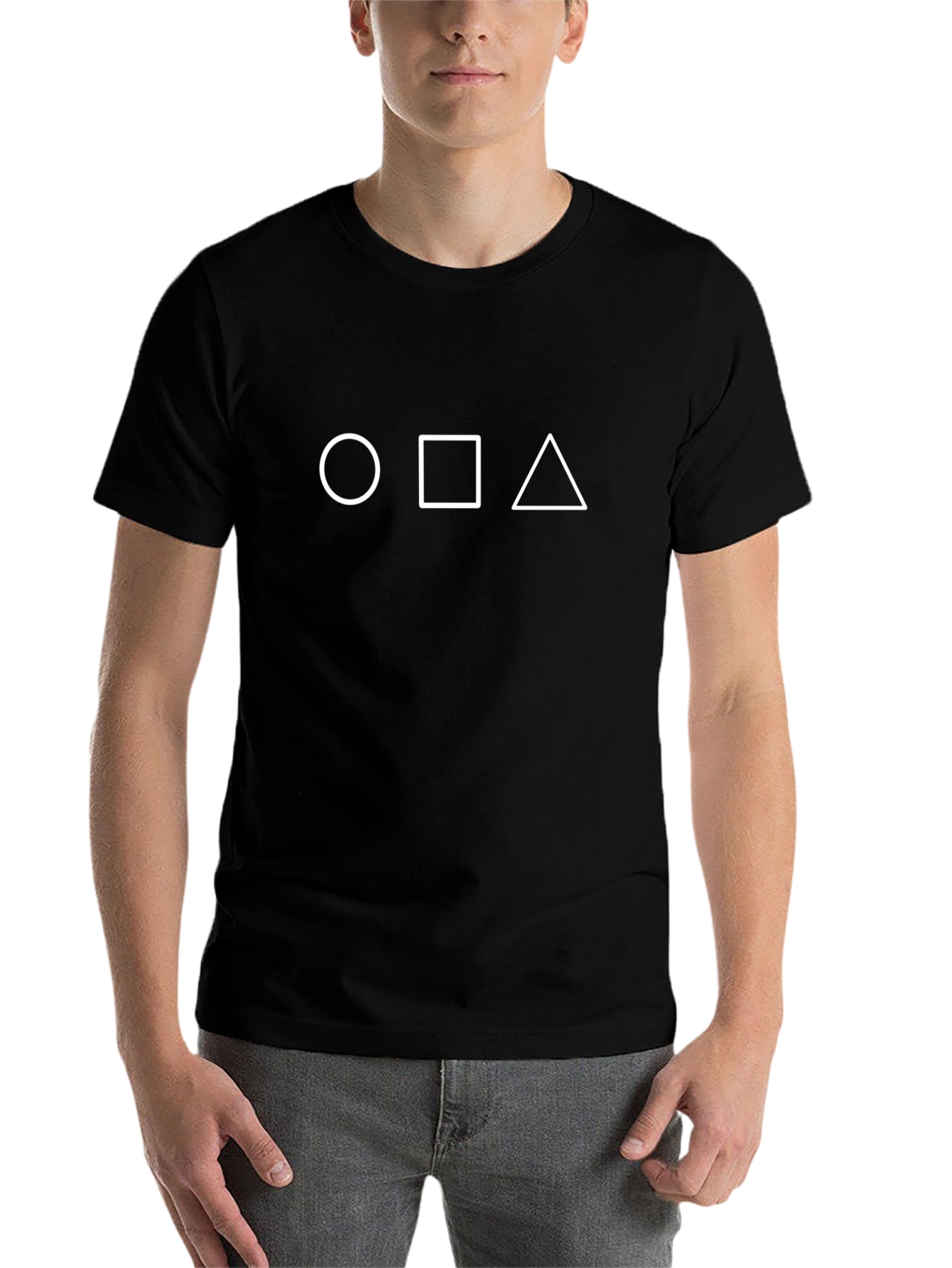 Geometric Shapes Black T-Shirt