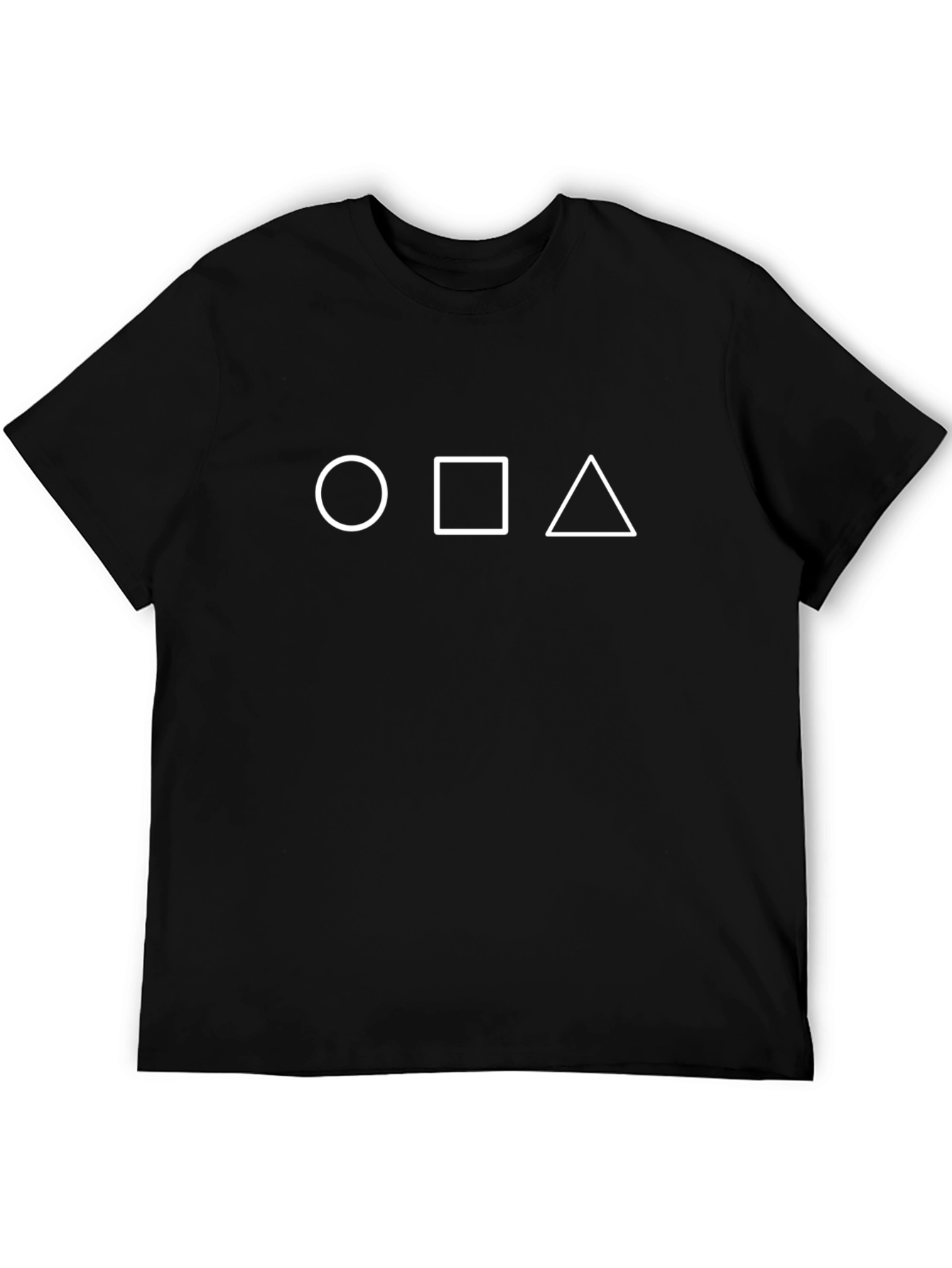 Geometric Shapes Black T-Shirt