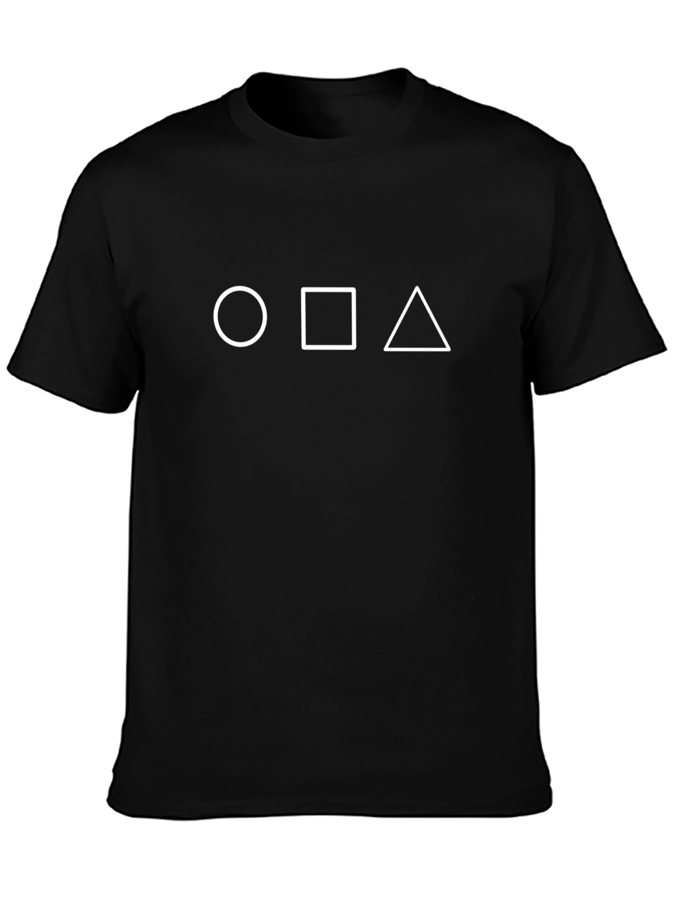 Geometric Shapes Black T-Shirt
