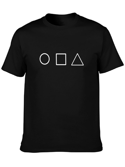 Geometric Shapes Black T-Shirt