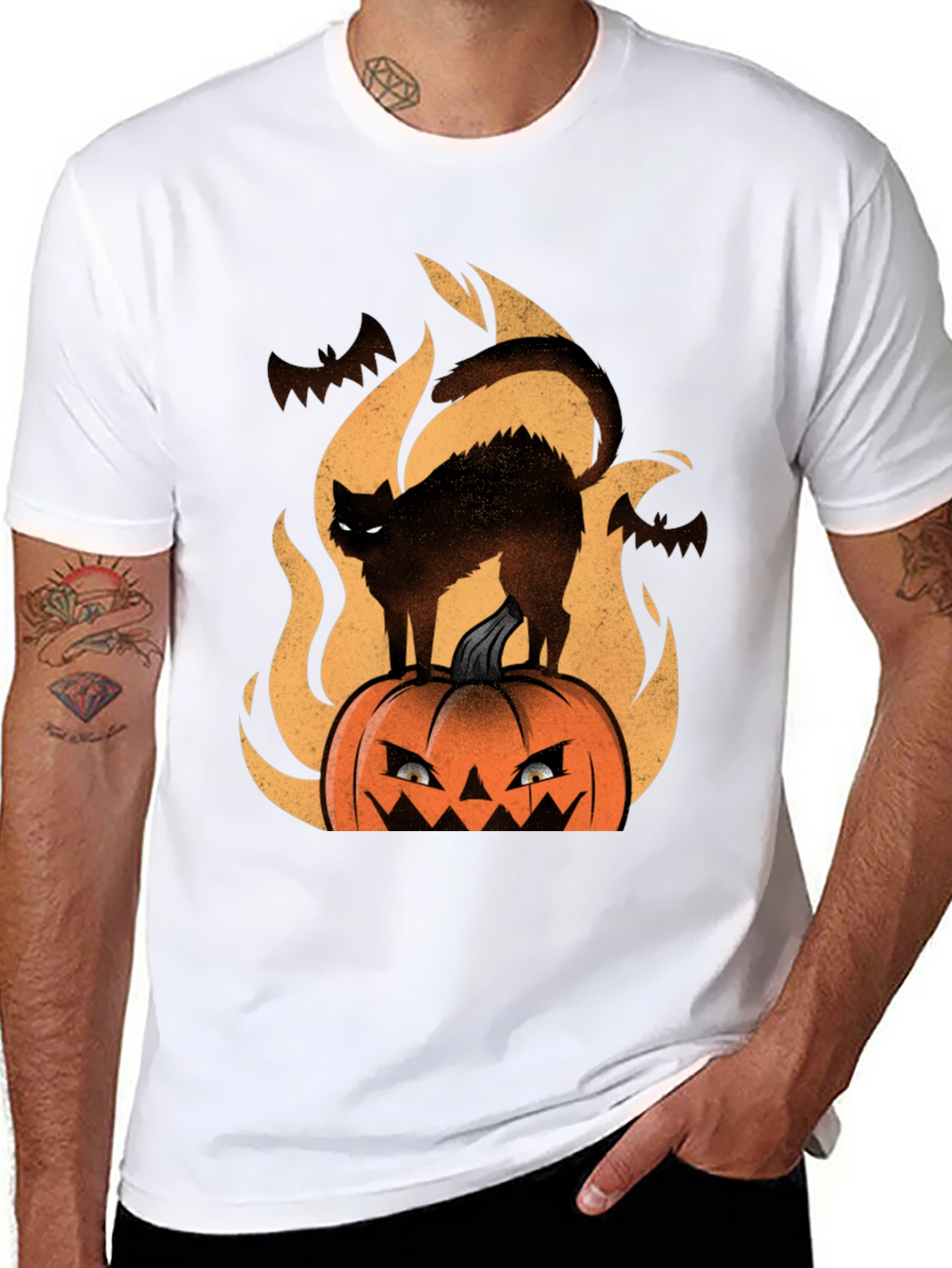 Halloween Cat Pumpkin T-Shirt