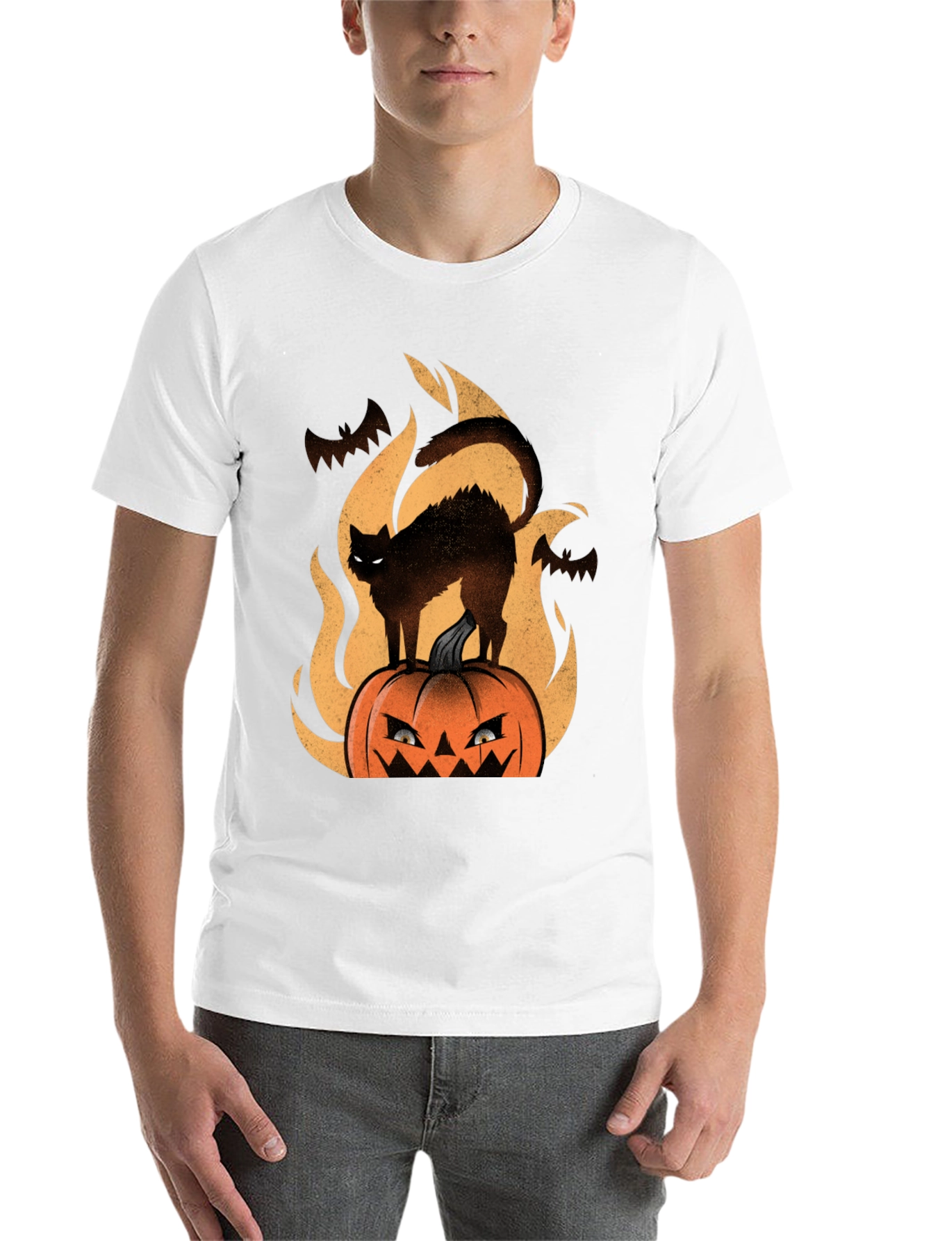 Halloween Cat Pumpkin T-Shirt