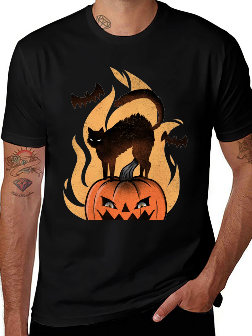 Halloween Cat Pumpkin T-Shirt