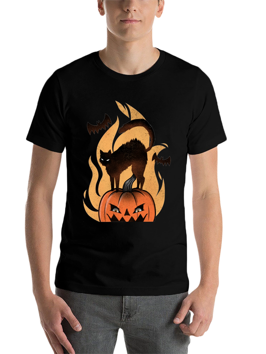 Halloween Cat Pumpkin T-Shirt