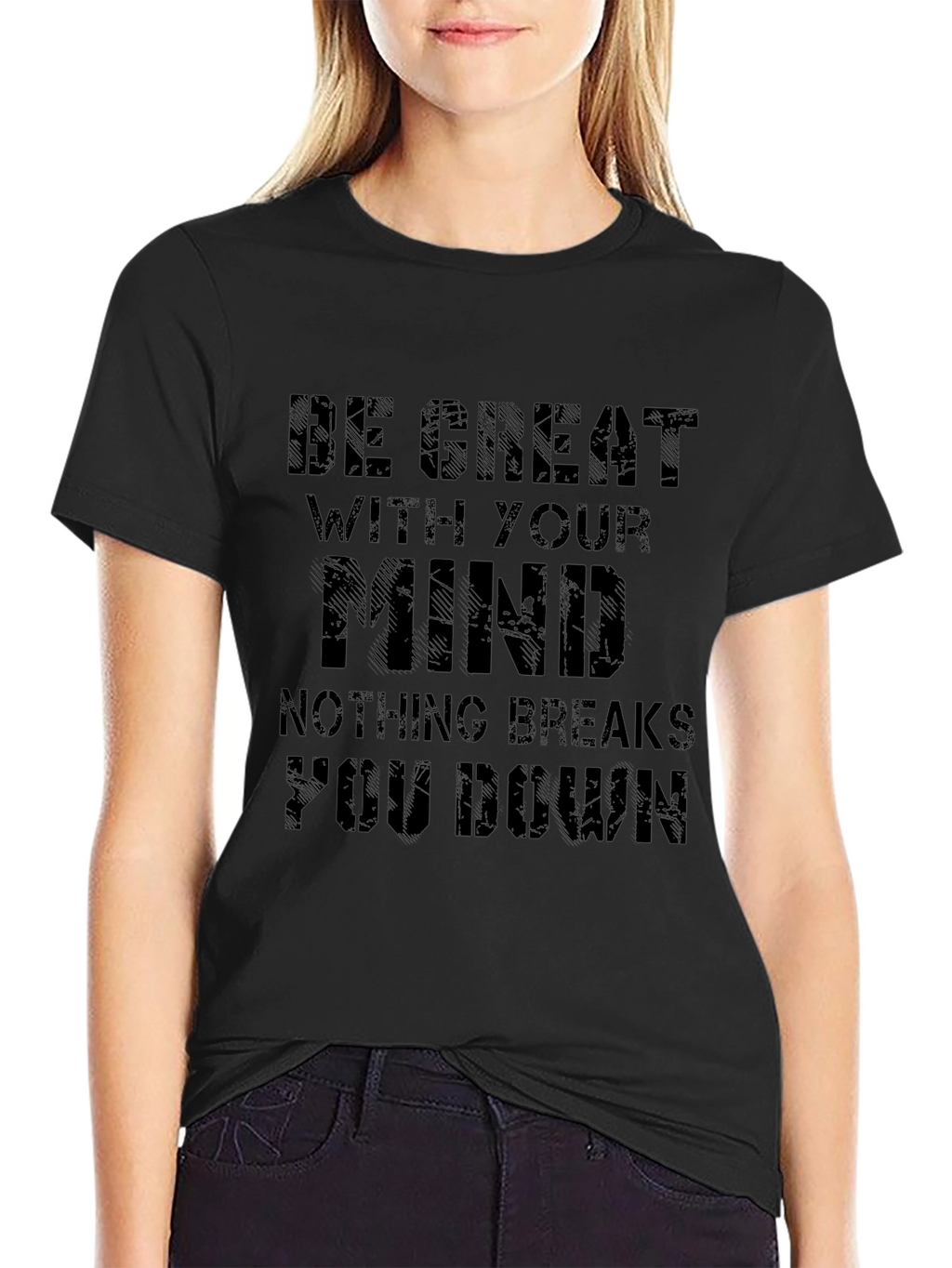 Be Great With Your Mind Motivational Black T-Shirt