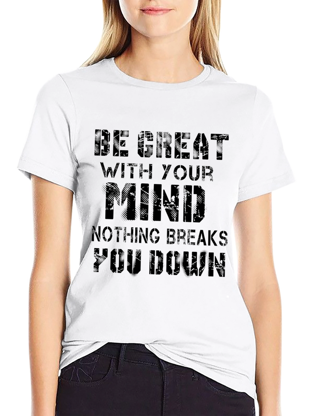 Be Great With Your Mind Motivational Black T-Shirt