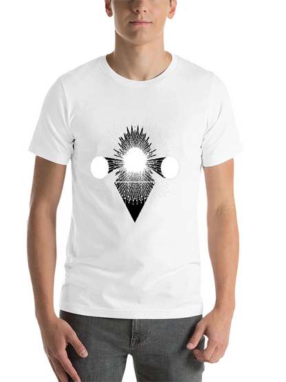 Geometric Print Black Cotton T-Shirt