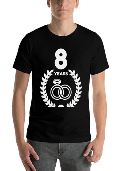 8th Anniversary T-Shirt - Wedding Rings Design