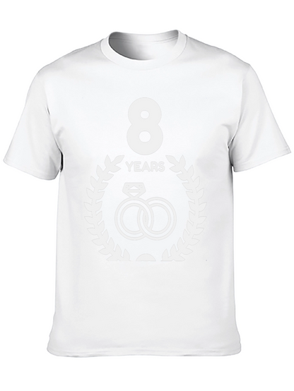 8th Anniversary T-Shirt - Wedding Rings Design