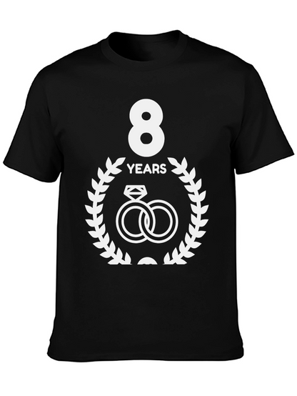 8th Anniversary T-Shirt - Wedding Rings Design
