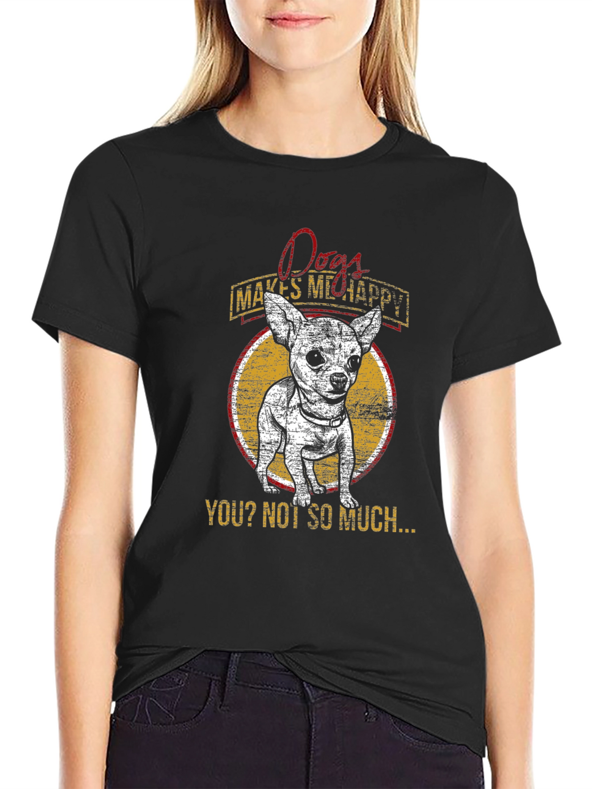 Dog Lover T-Shirt: Dogs Make Me Happy Tee