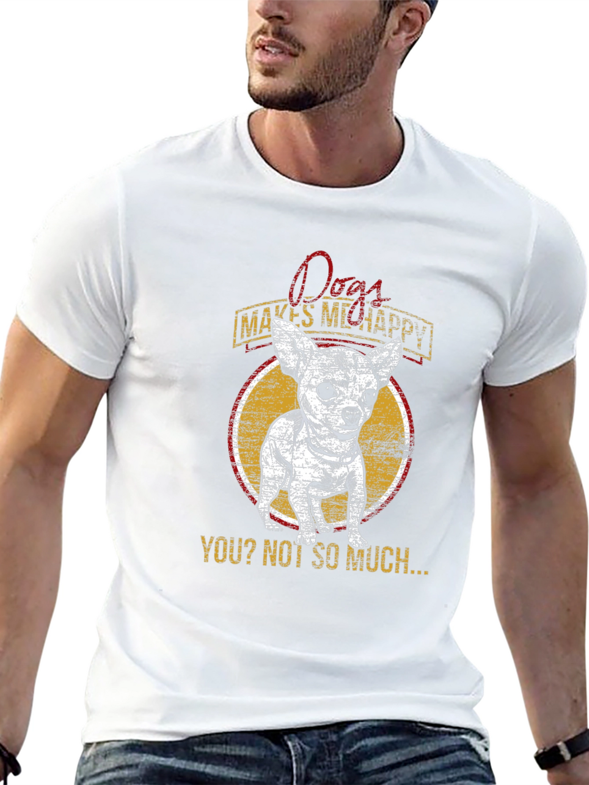 Dog Lover T-Shirt: Dogs Make Me Happy Tee