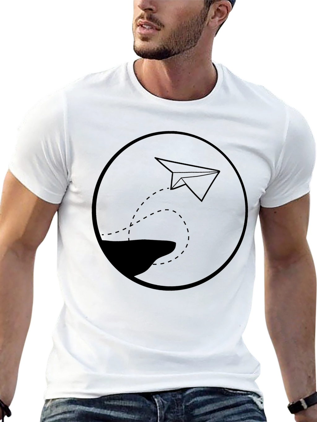 Paper Plane Graphic Tee - Mens Black T-Shirt