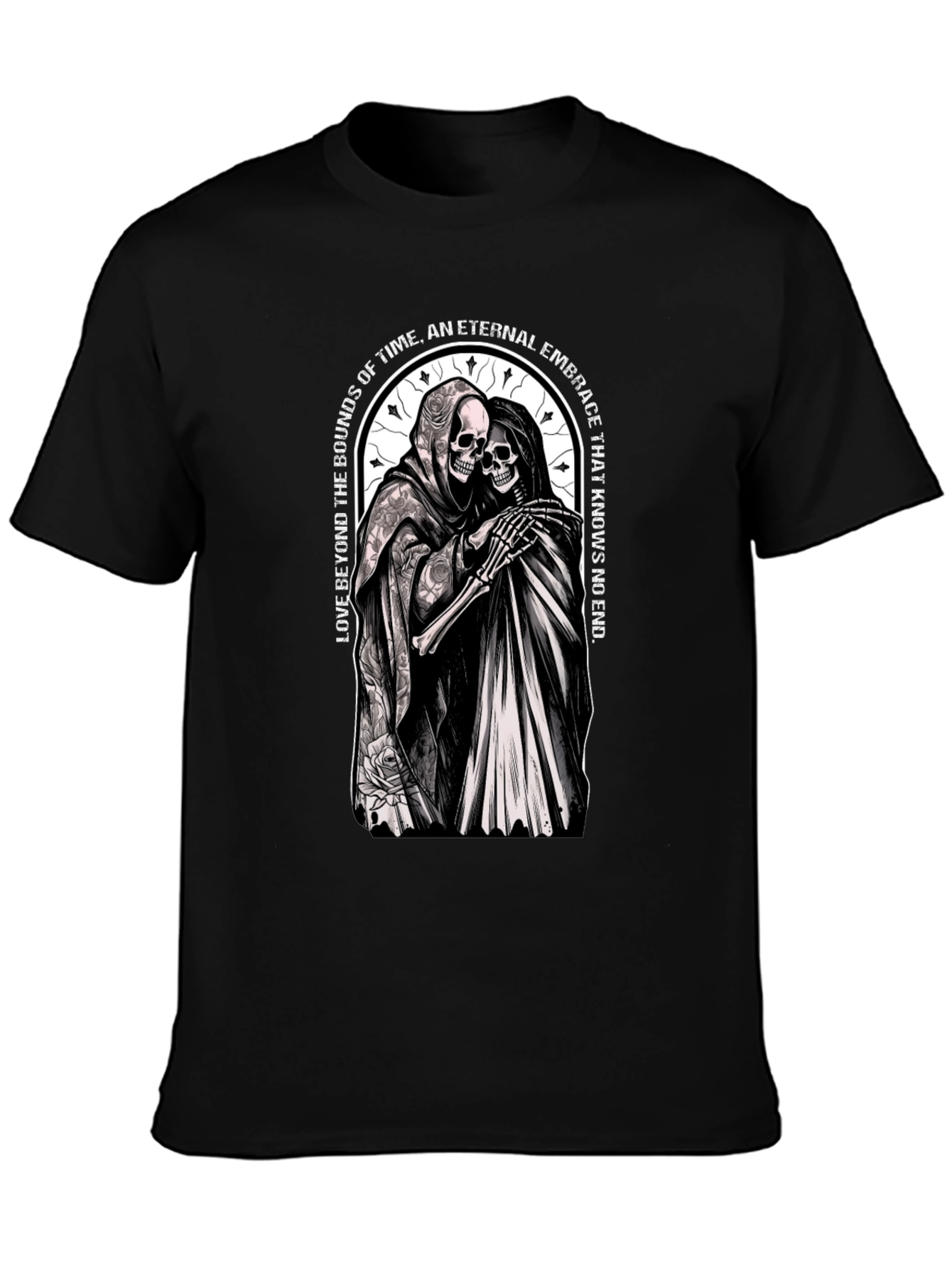 Eternal Embrace Skeleton Graphic T-Shirt