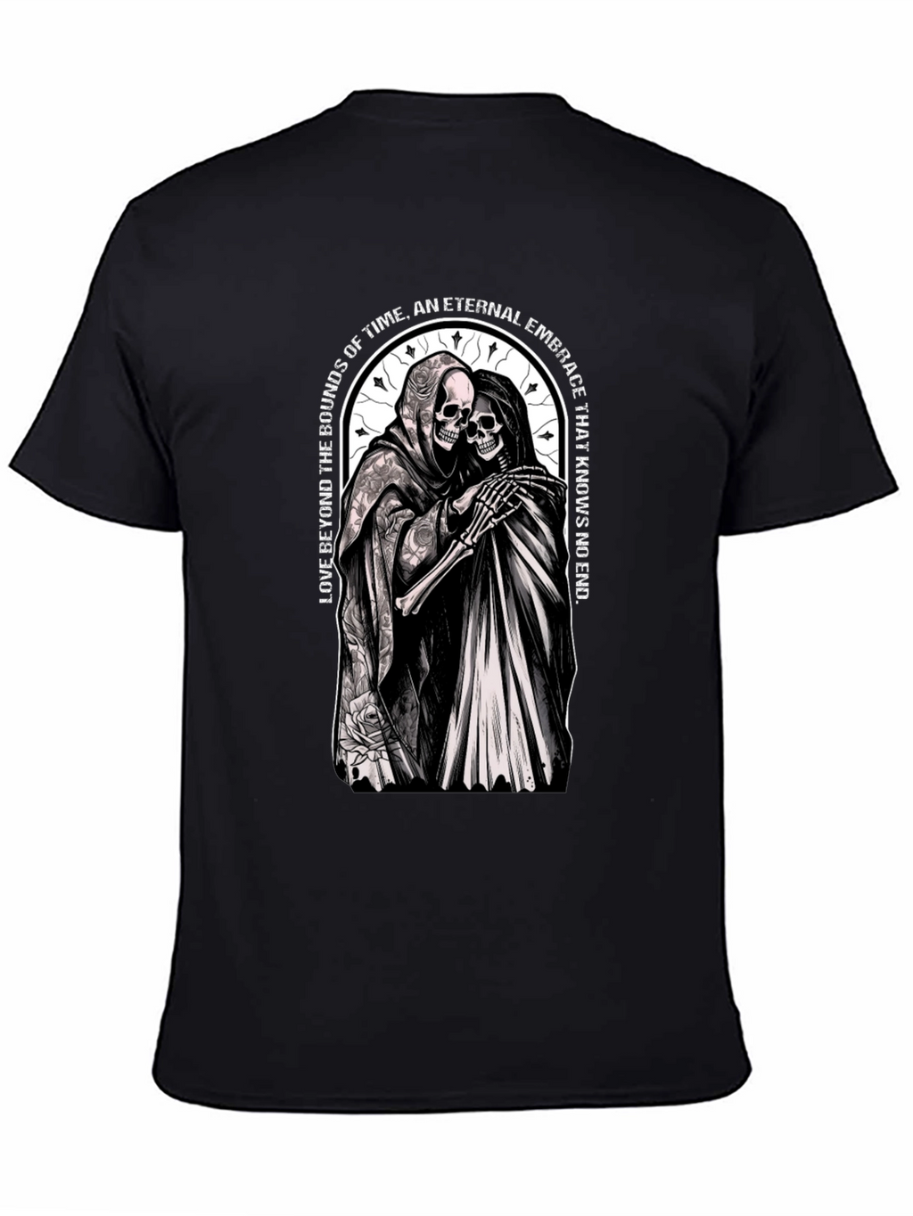 Eternal Embrace Skeleton Graphic T-Shirt