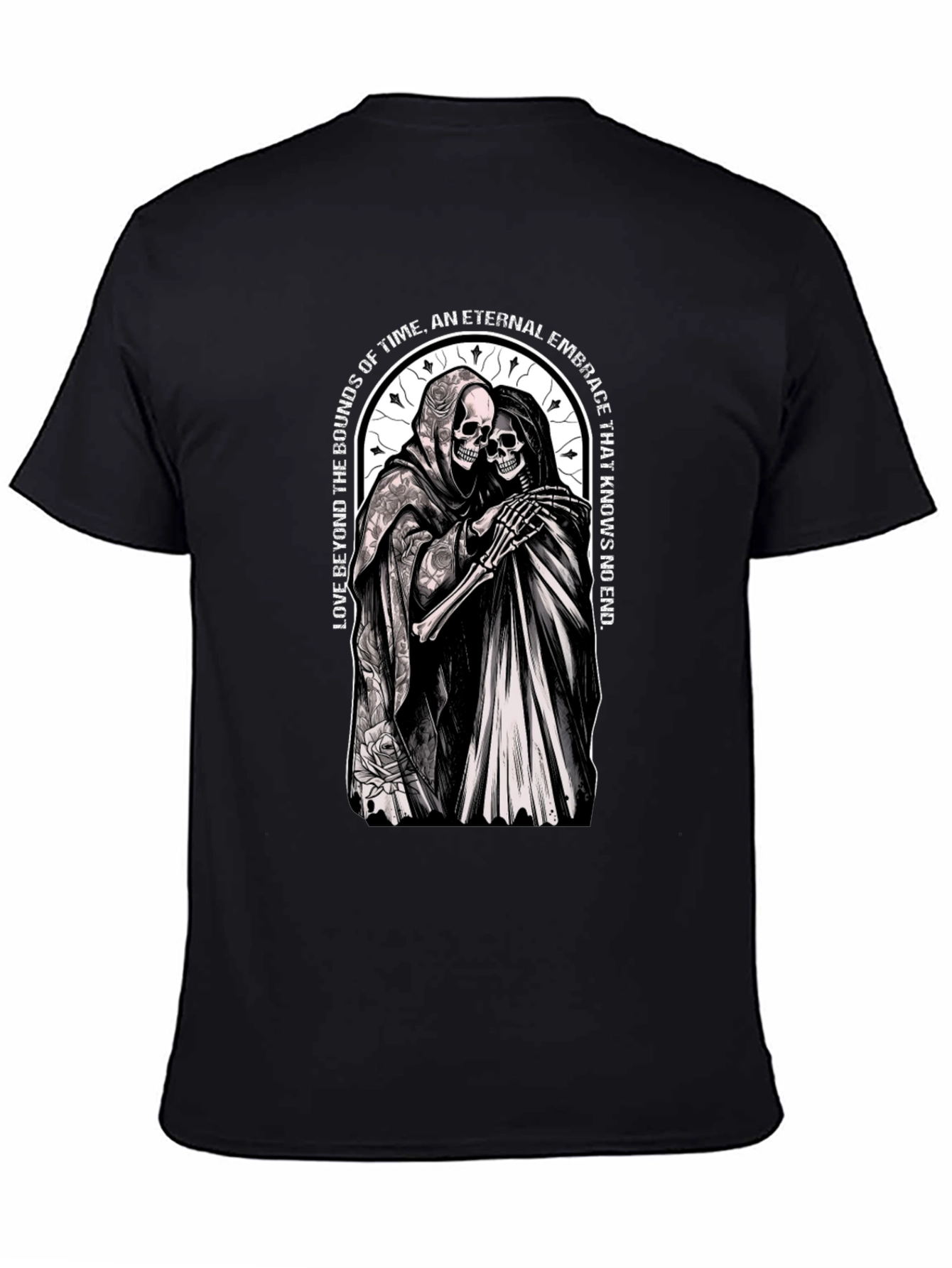 Eternal Embrace Skeleton Graphic T-Shirt
