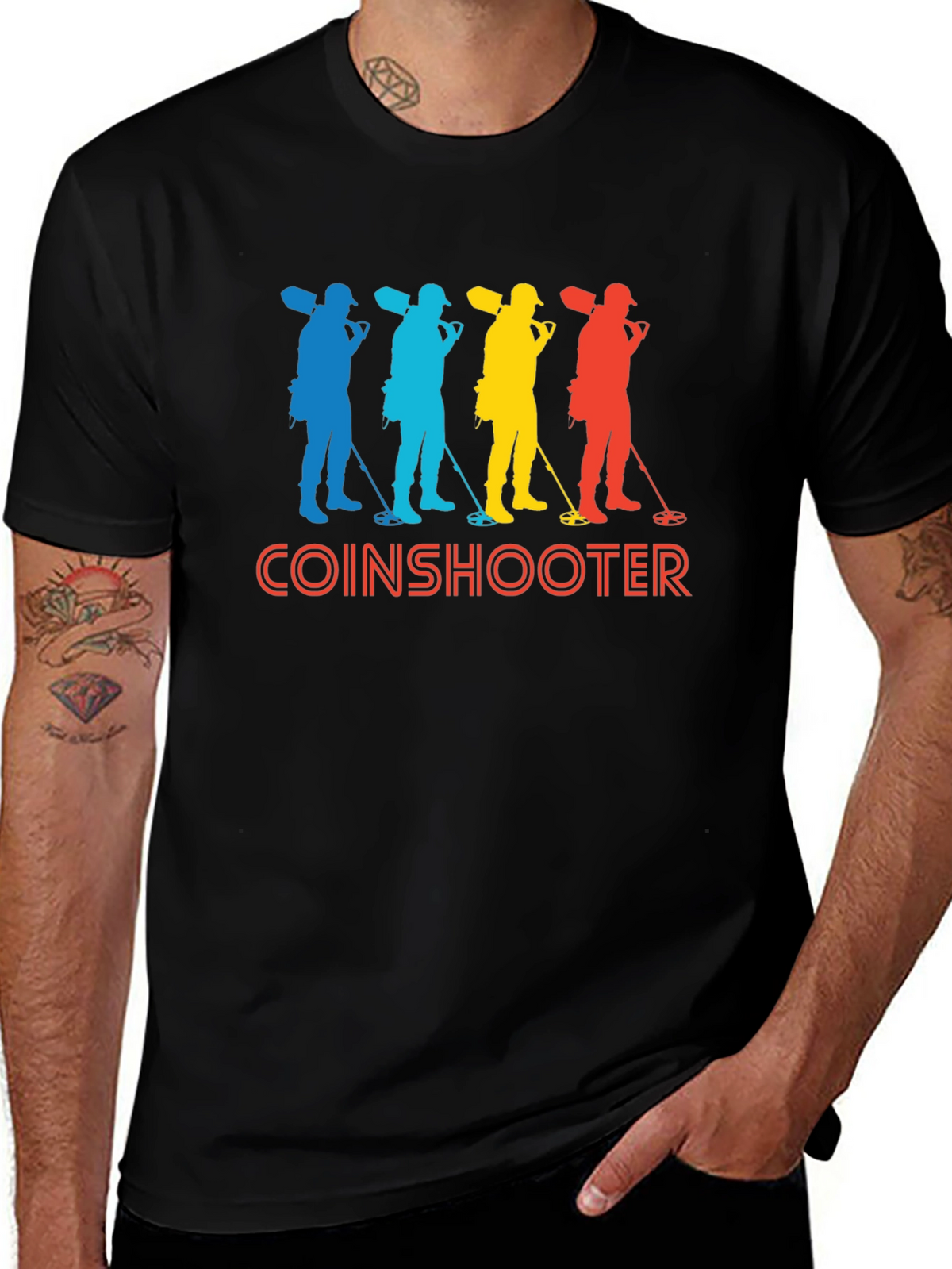 Coinshooter Retro Style Black T-Shirt