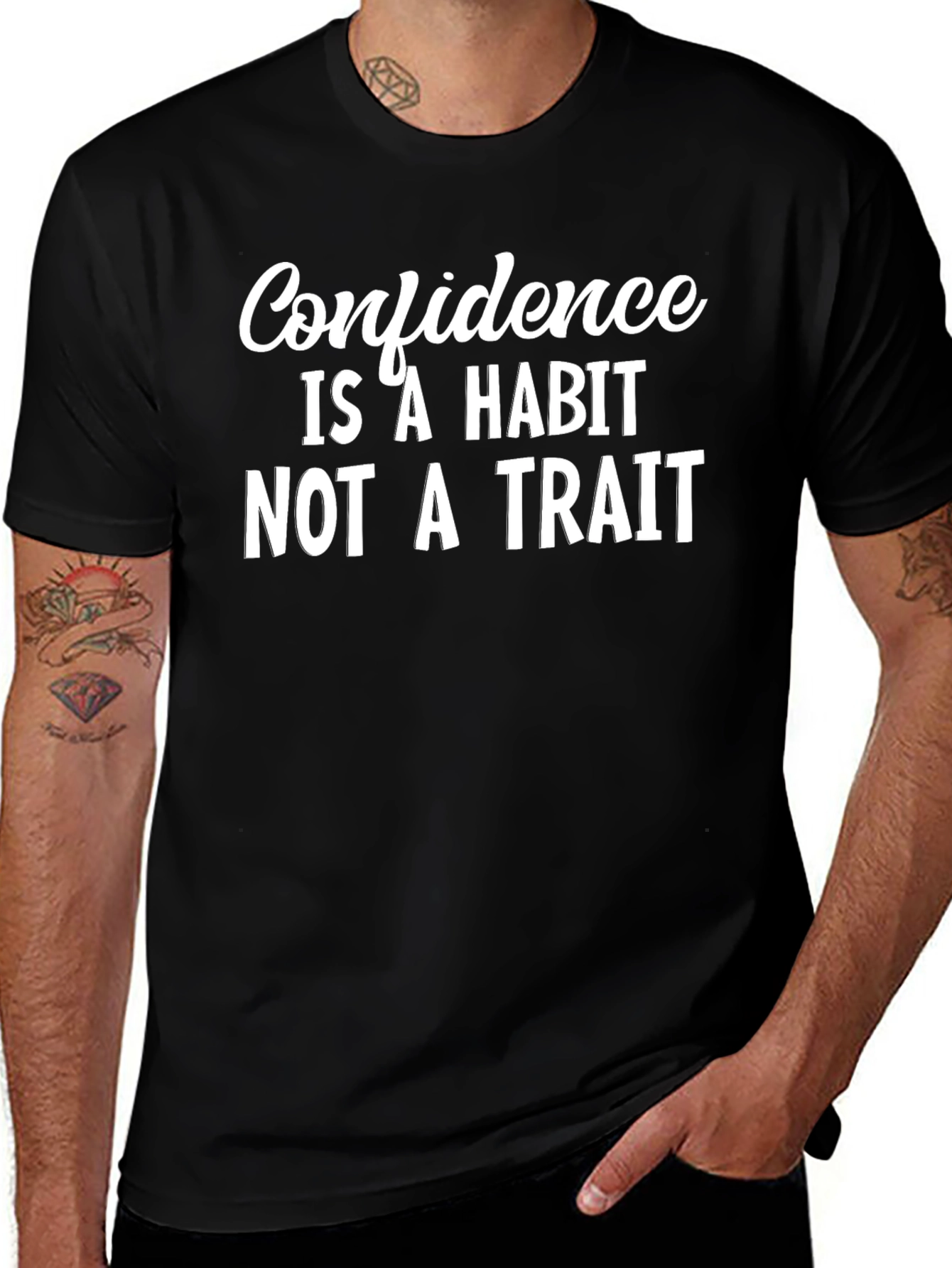 Confidence Habit Tee - Motivational Black T-Shirt