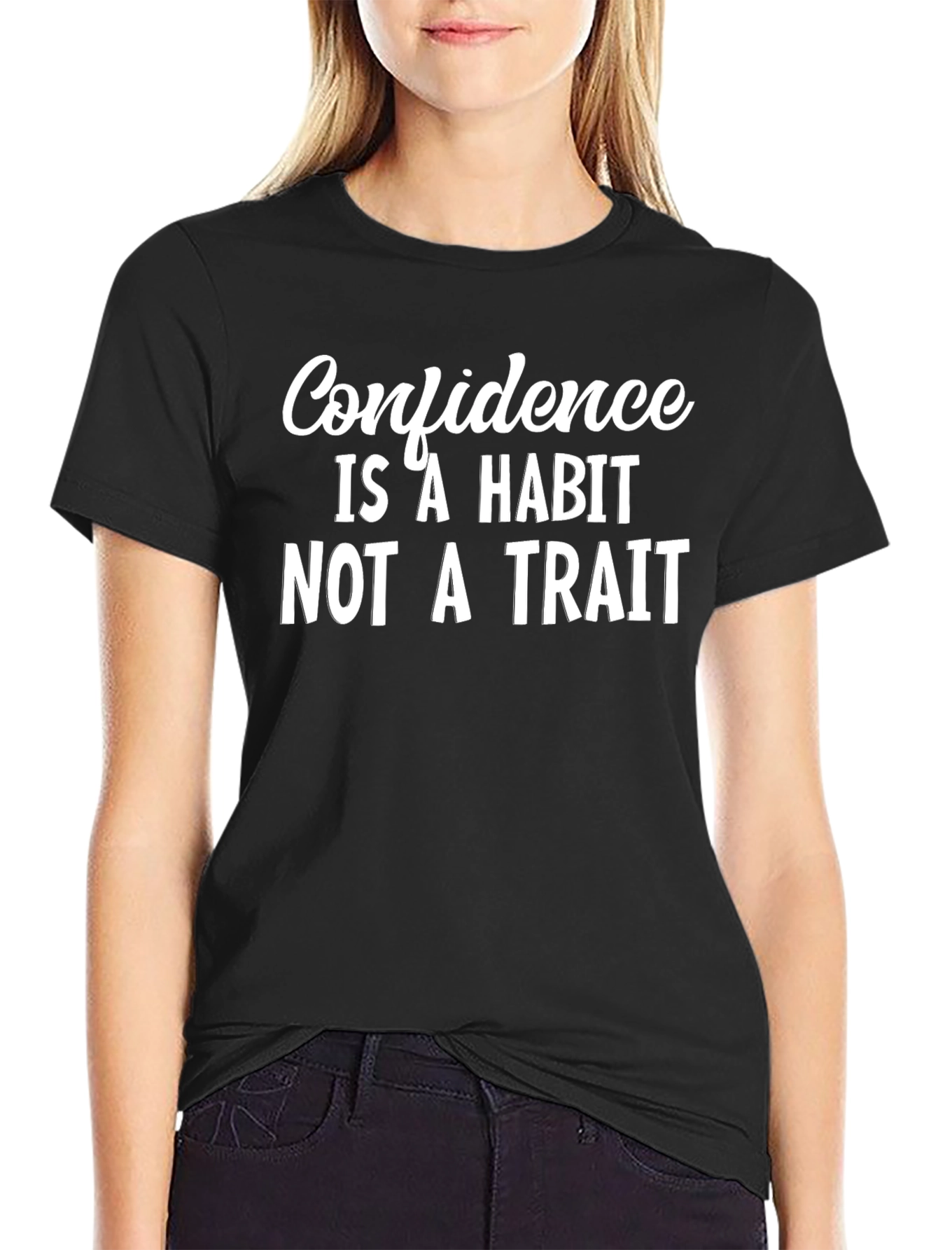Confidence Habit Tee - Motivational Black T-Shirt