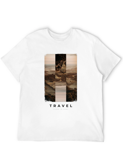 Travel Landscape Print Black T-Shirt