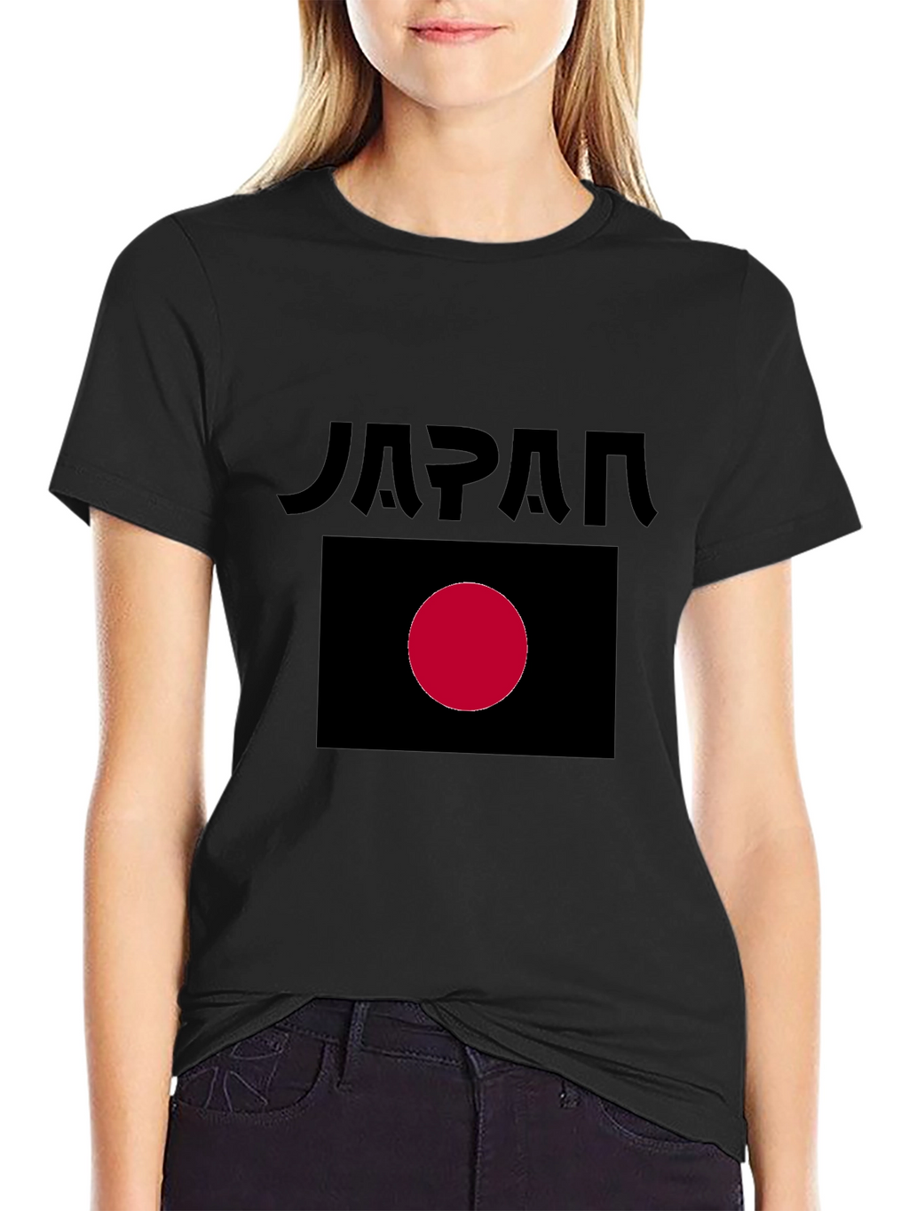 Japan Flag Graphic Black T-Shirt