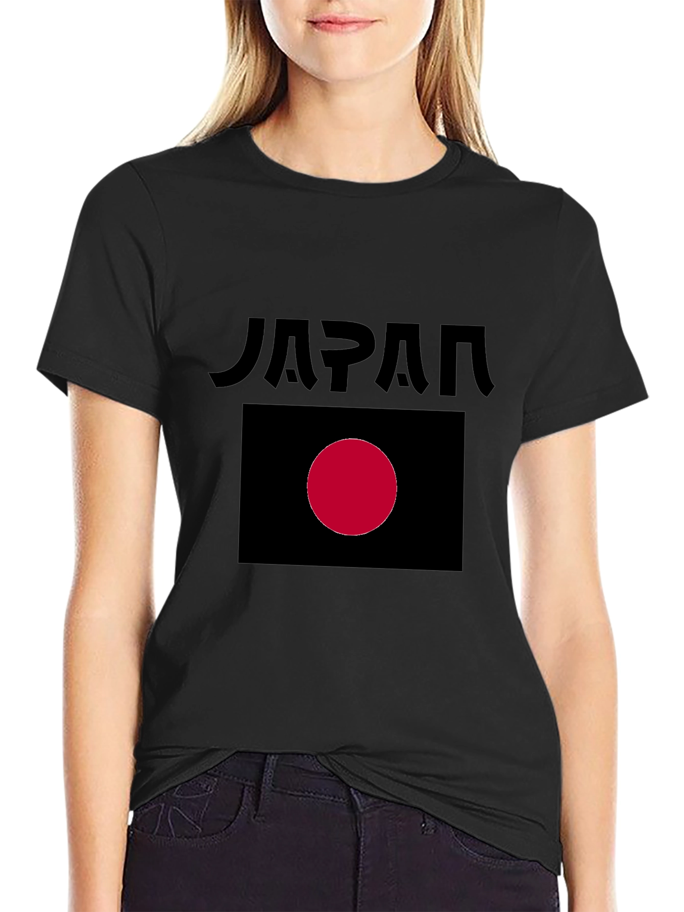 Japan Flag Graphic Black T-Shirt