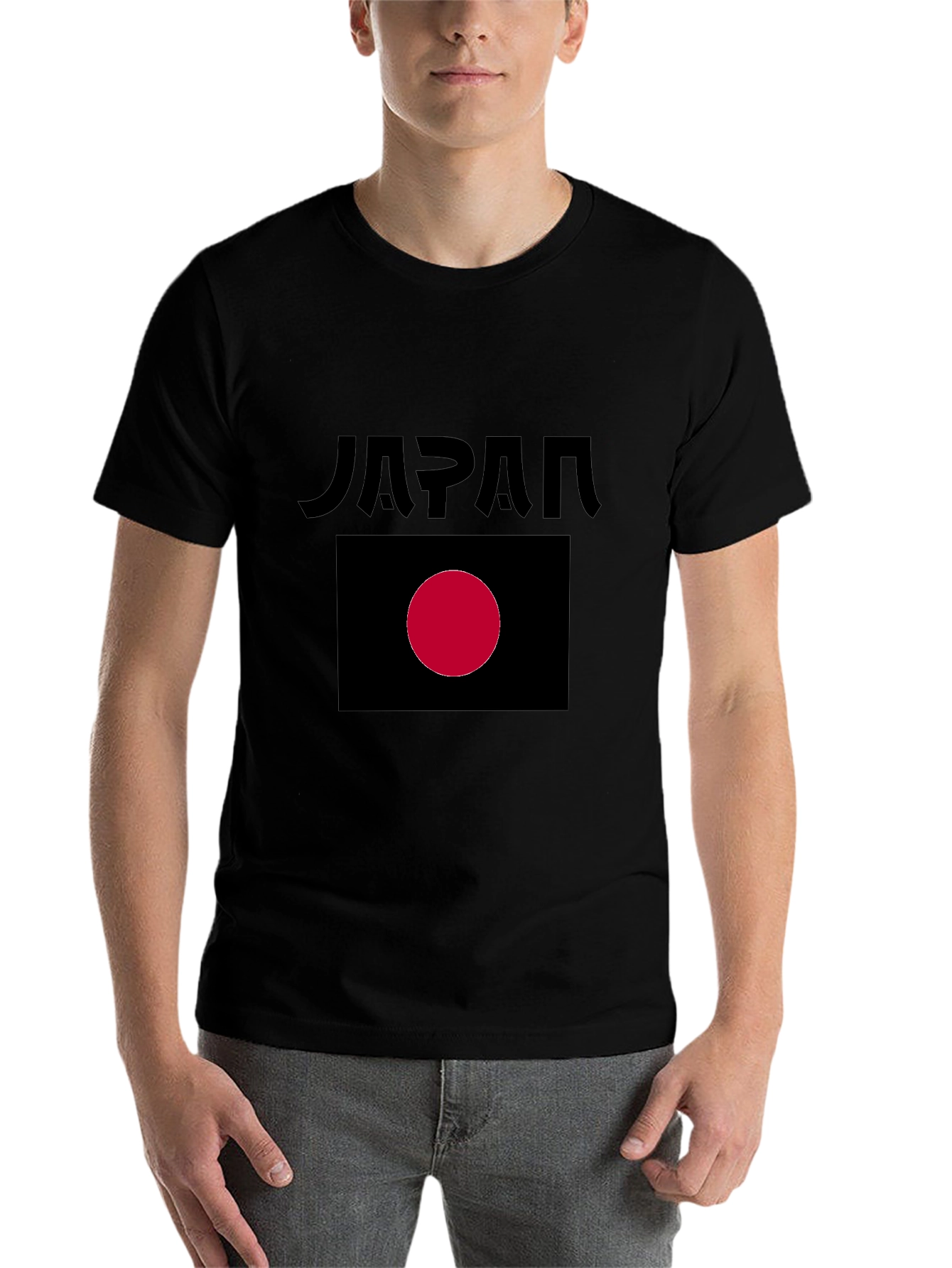 Japan Flag Graphic Black T-Shirt