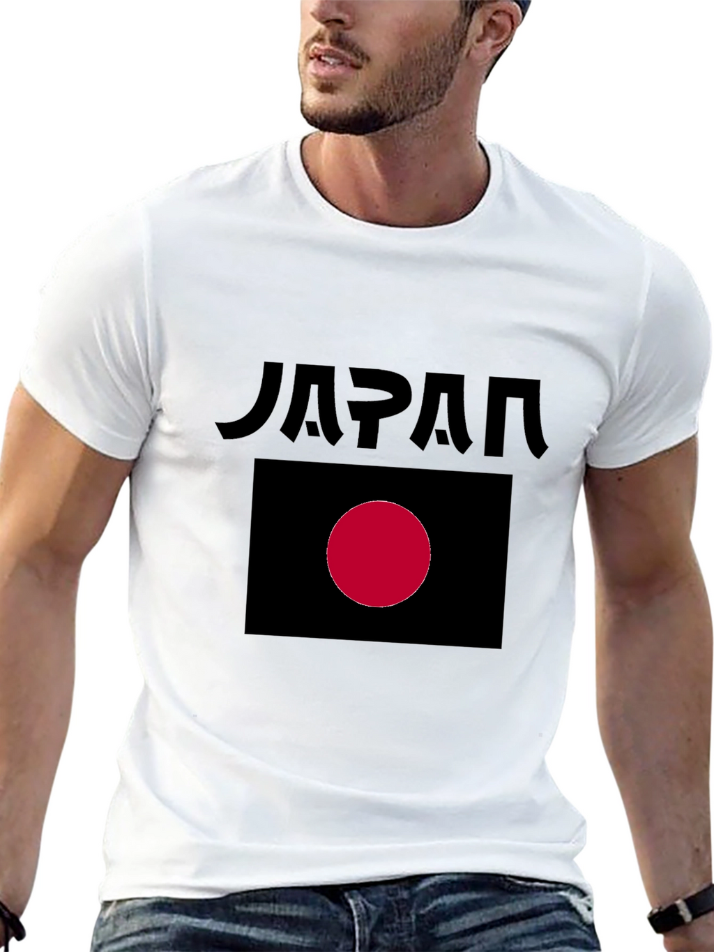 Japan Flag Graphic Black T-Shirt