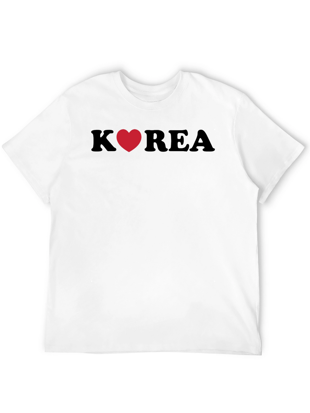 Korea Heart Graphic Tee - Stylish Black T-Shirt