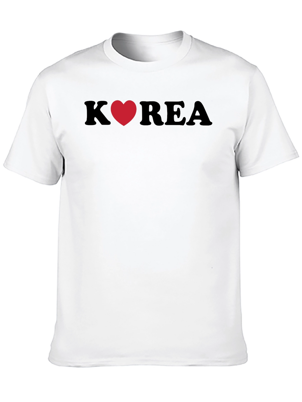 Korea Heart Graphic Tee - Stylish Black T-Shirt