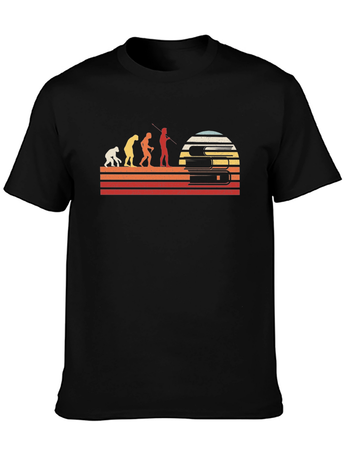 Evolution of Reader T-Shirt - Black Retro Design