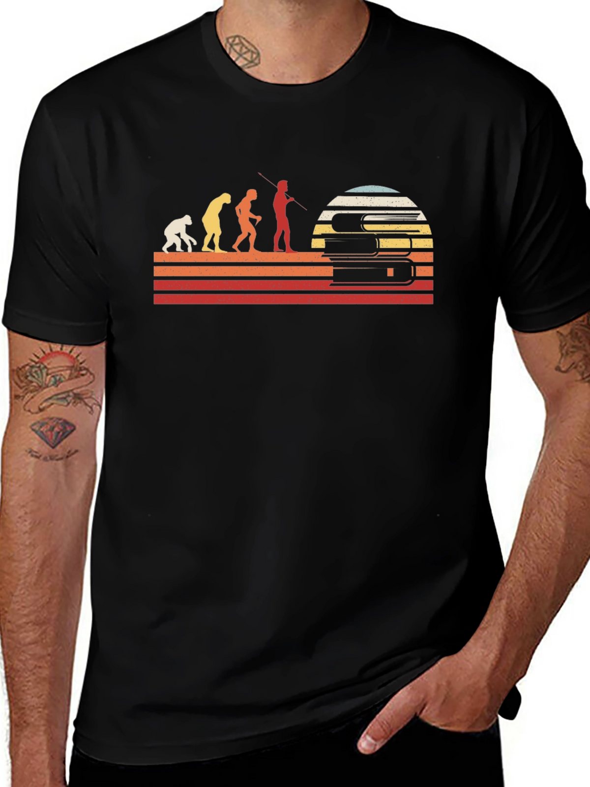 Evolution of Reader T-Shirt - Black Retro Design