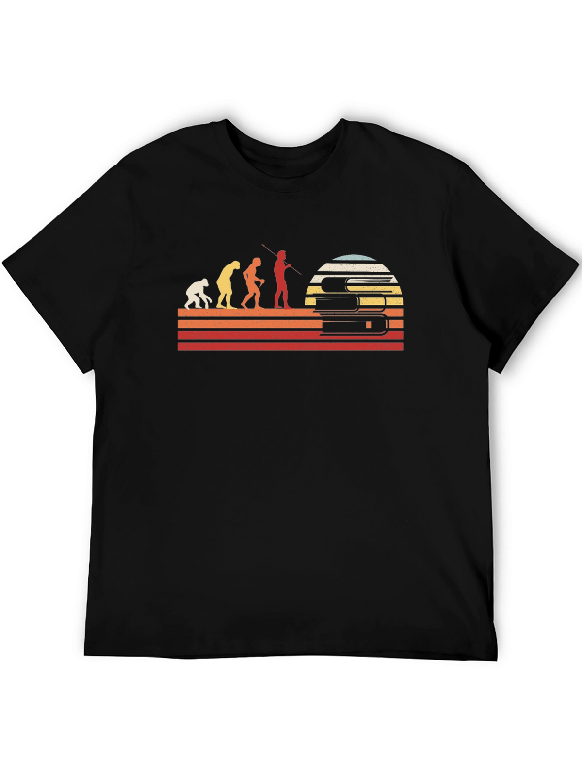 Evolution of Reader T-Shirt - Black Retro Design