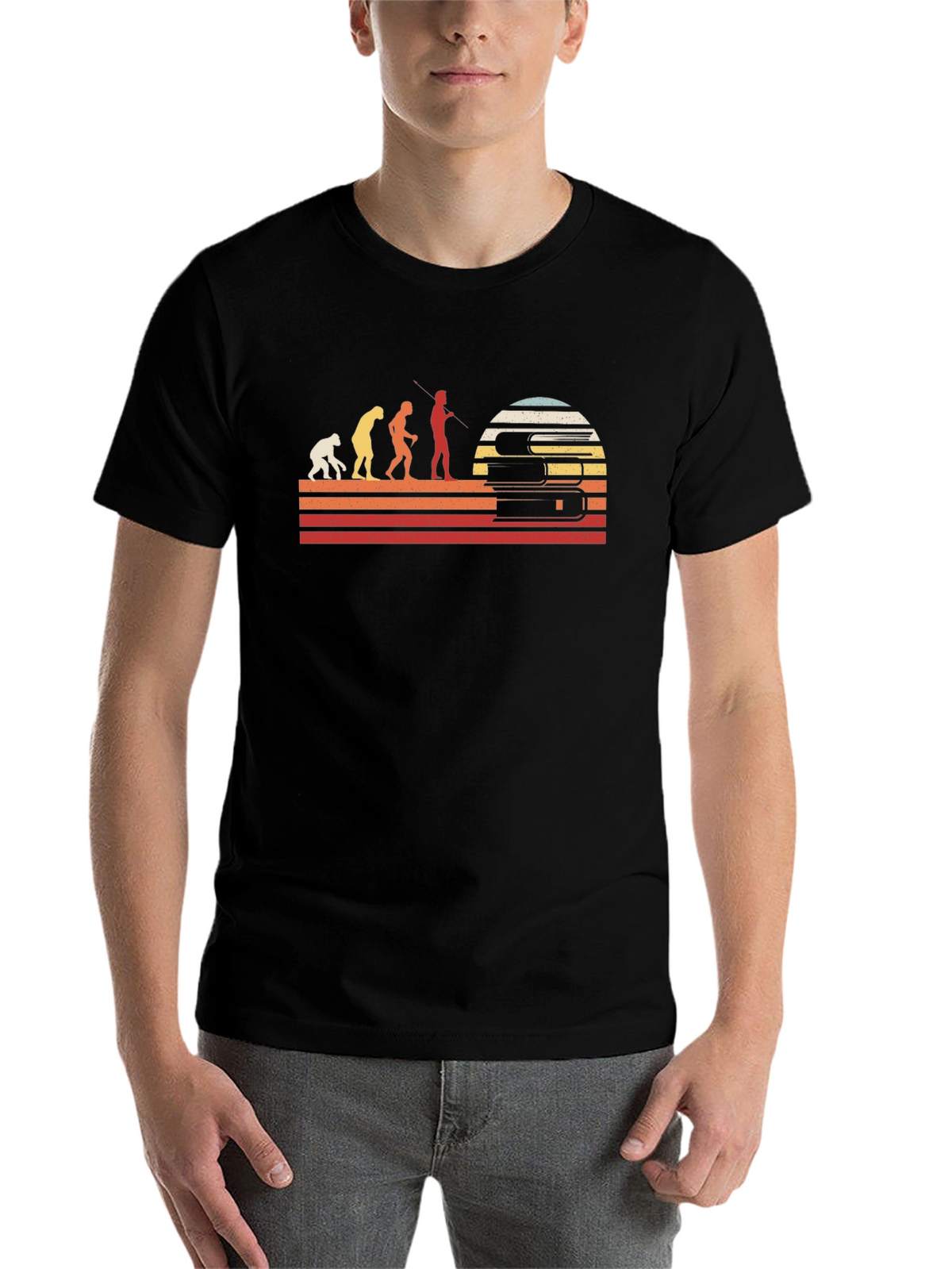 Evolution of Reader T-Shirt - Black Retro Design