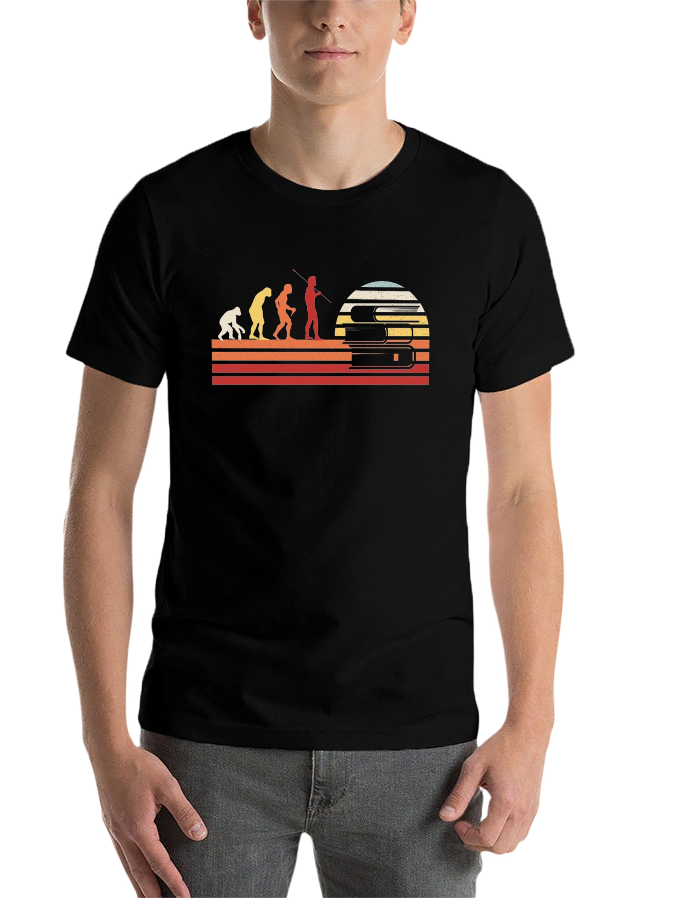 Evolution of Reader T-Shirt - Black Retro Design