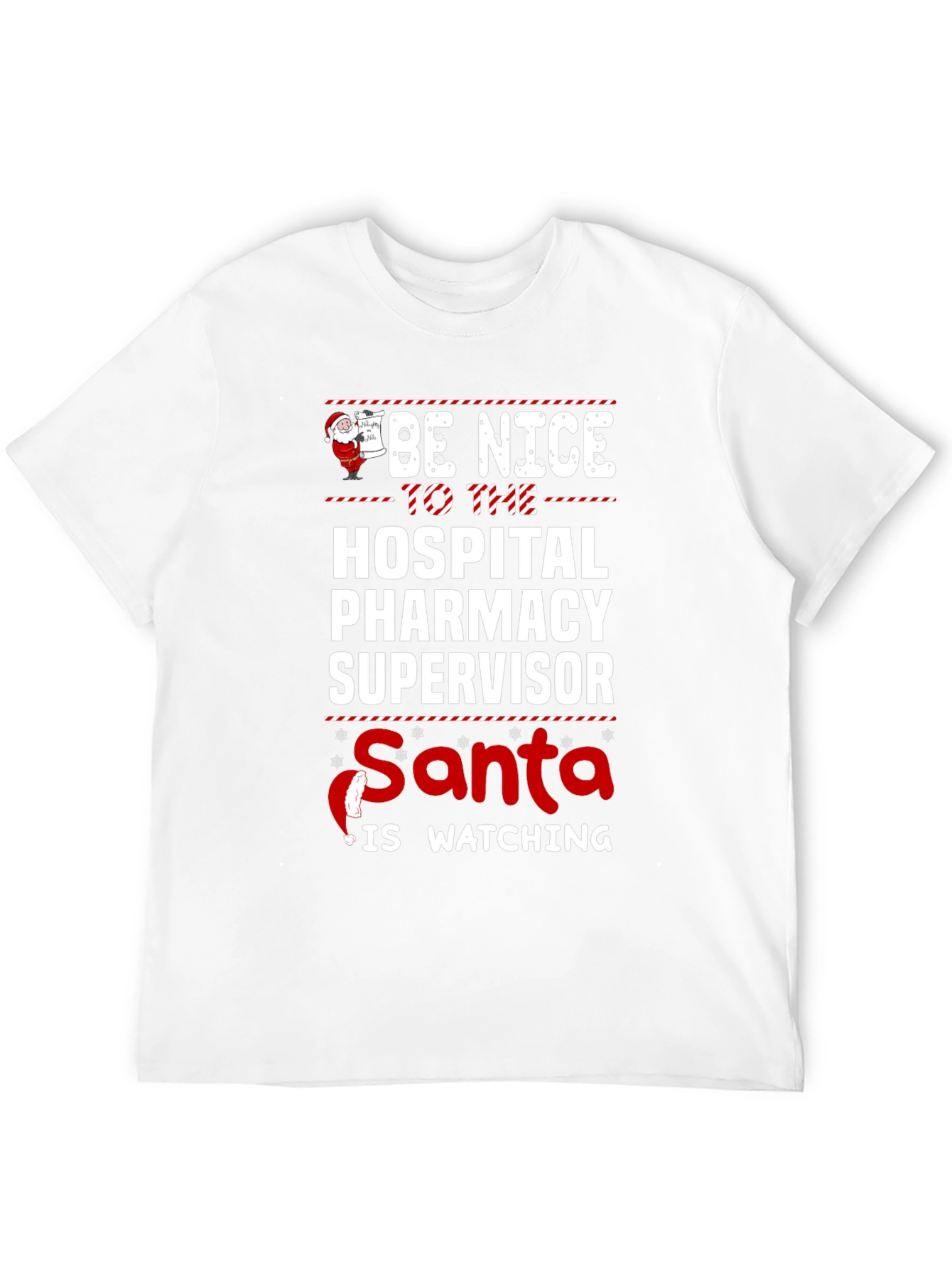 Hospital Pharmacy Supervisor Santa Holiday T-Shirt
