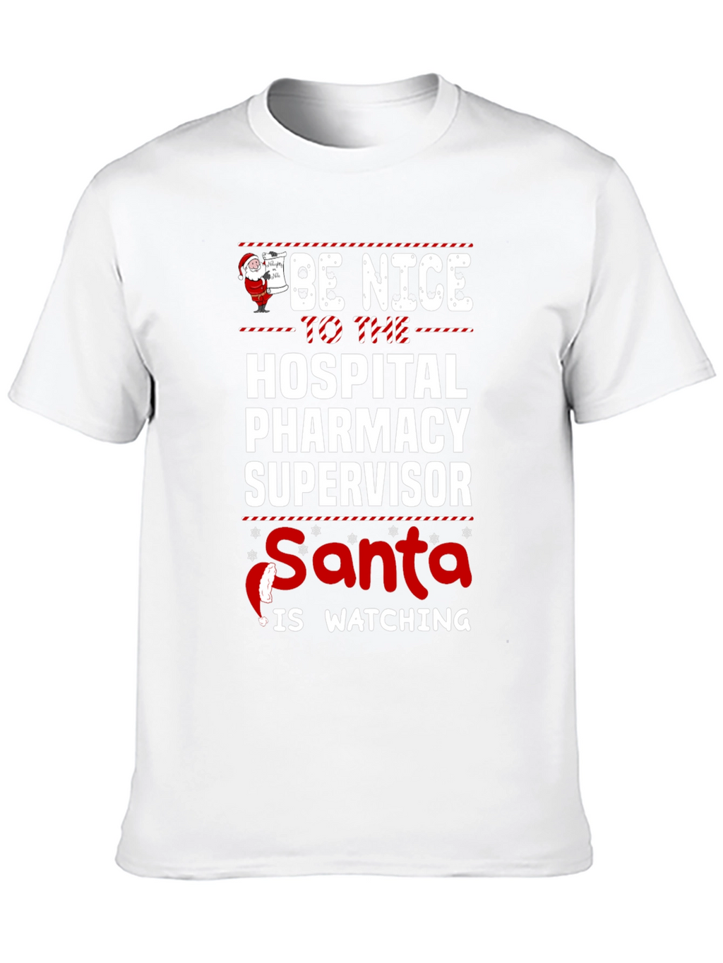 Hospital Pharmacy Supervisor Santa Holiday T-Shirt