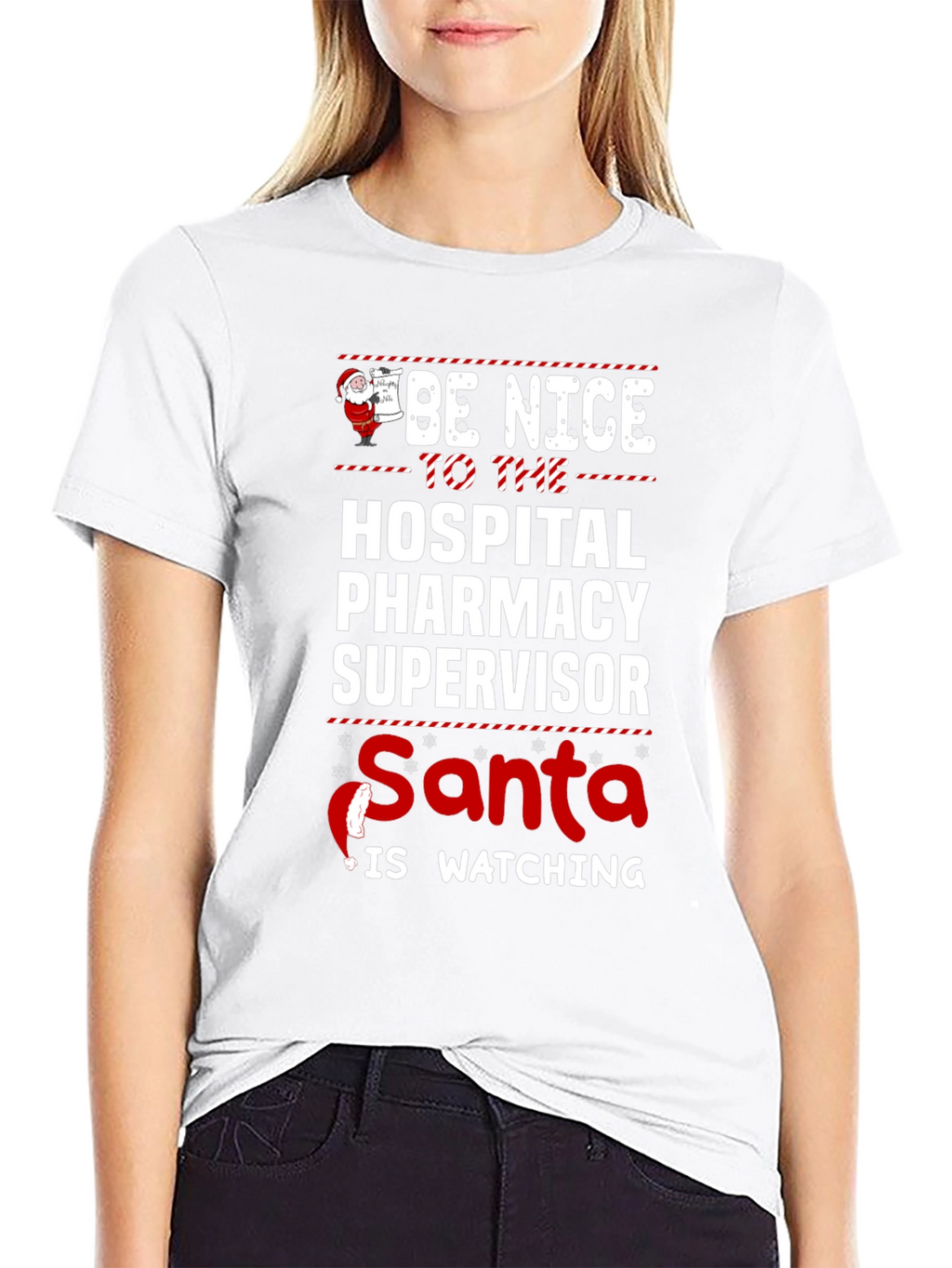 Hospital Pharmacy Supervisor Santa Holiday T-Shirt