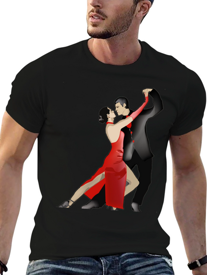 Tango Dance Graphic Tee - Stylish Black T-Shirt