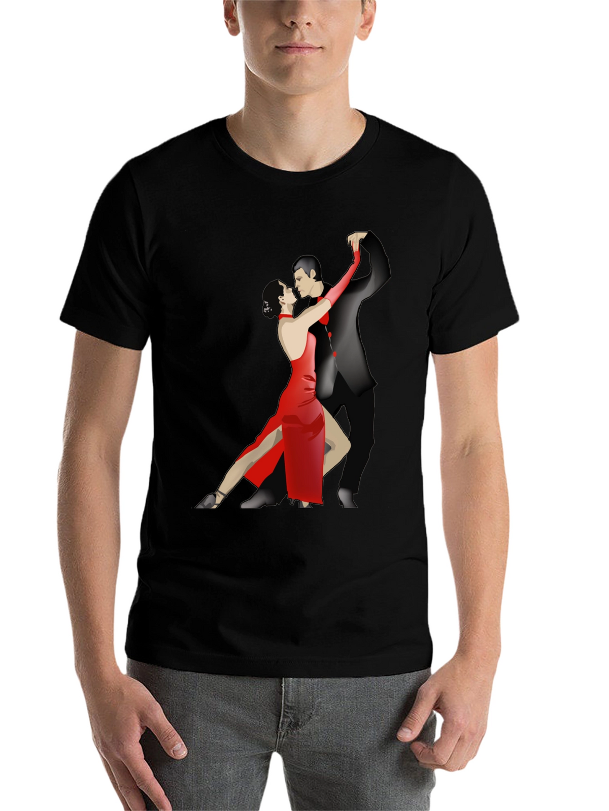 Tango Dance Graphic Tee - Stylish Black T-Shirt