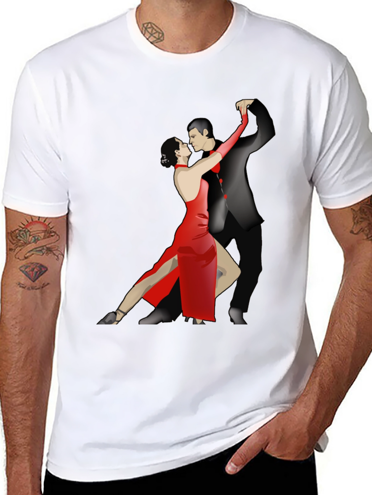 Tango Dance Graphic Tee - Stylish Black T-Shirt