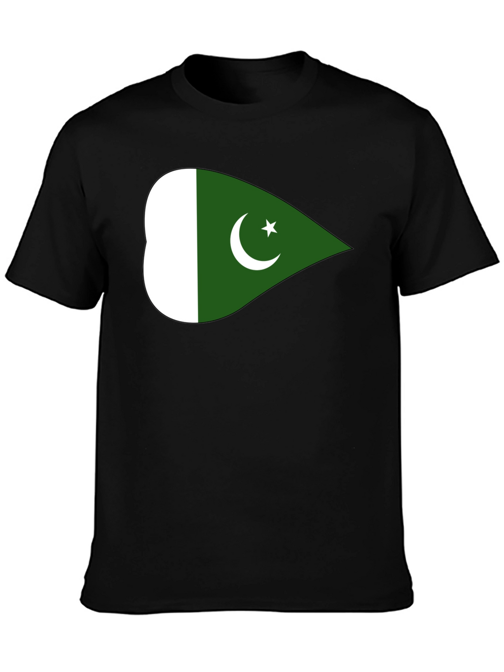 Pakistan Flag T-Shirt - Black Crew Neck Cotton Tee