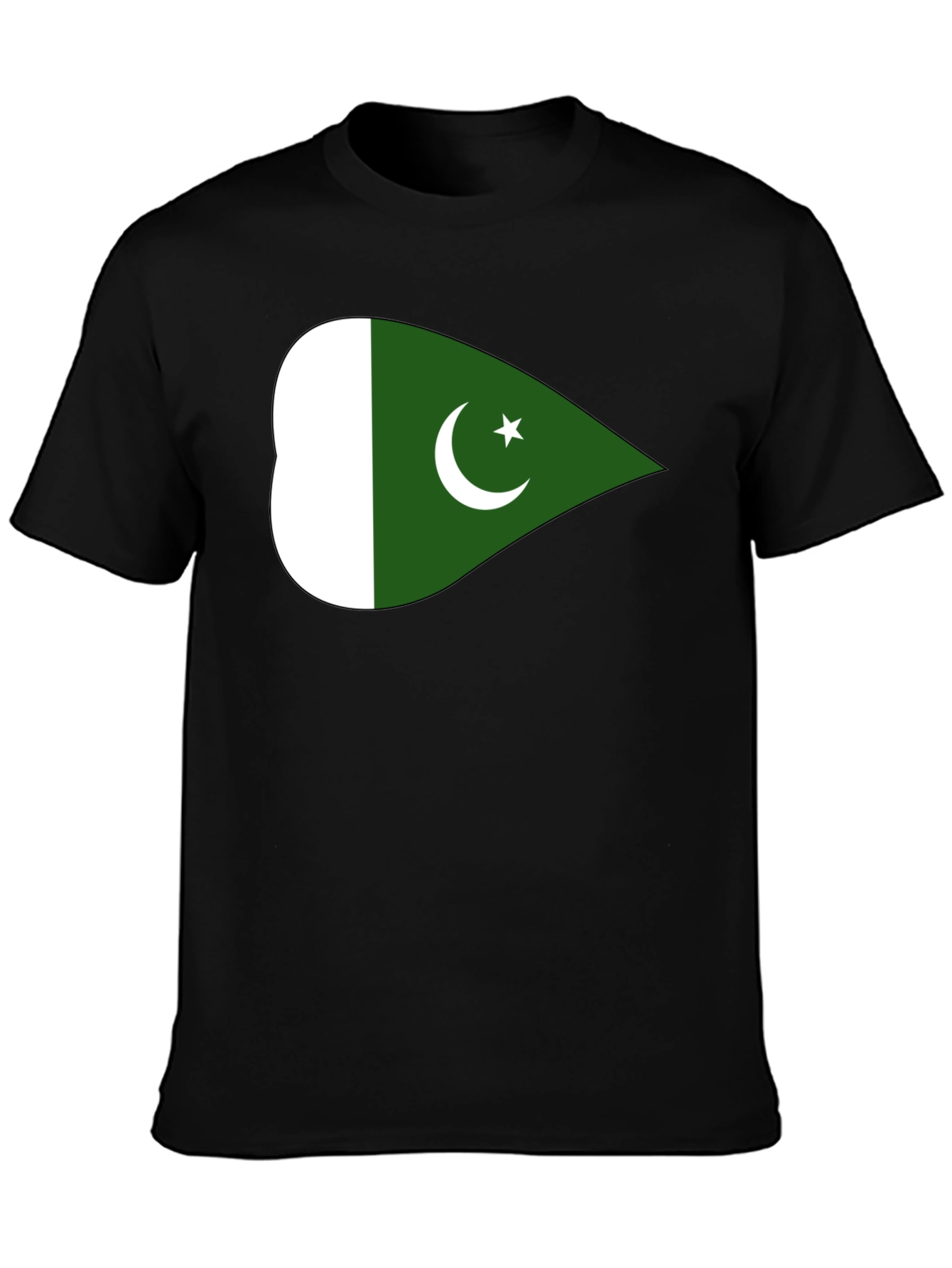 Pakistan Flag T-Shirt - Black Crew Neck Cotton Tee