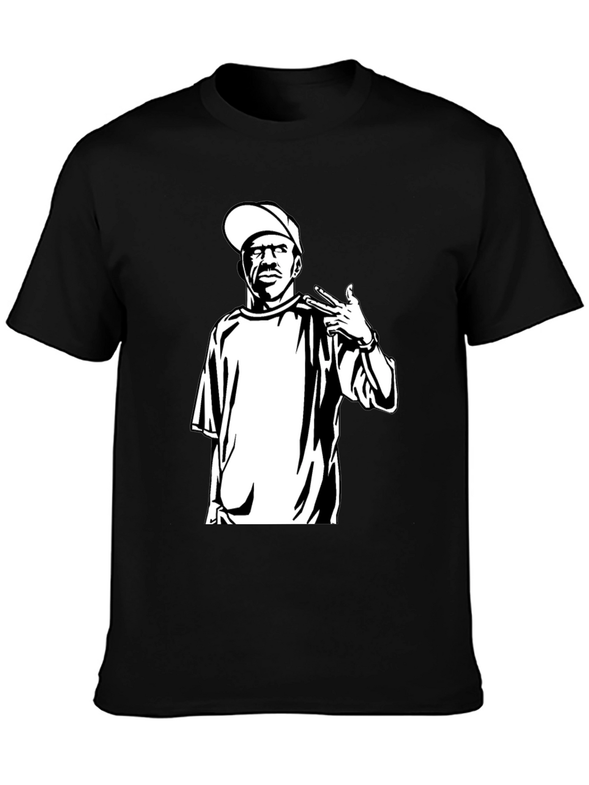 Black T-Shirt with Graphic Print