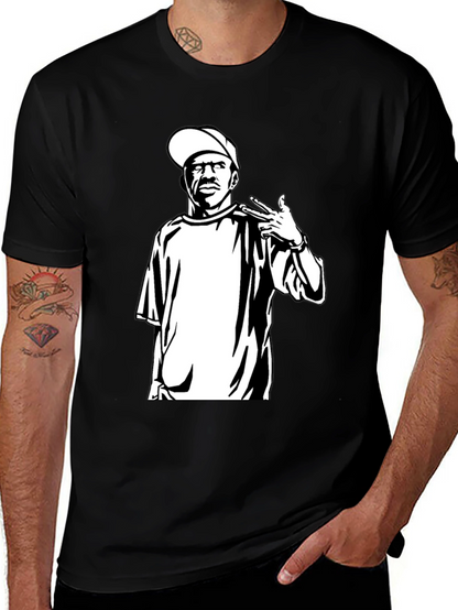 Black T-Shirt with Graphic Print
