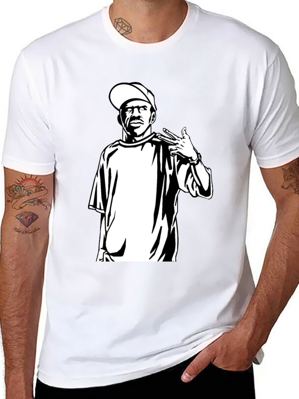 Black T-Shirt with Graphic Print