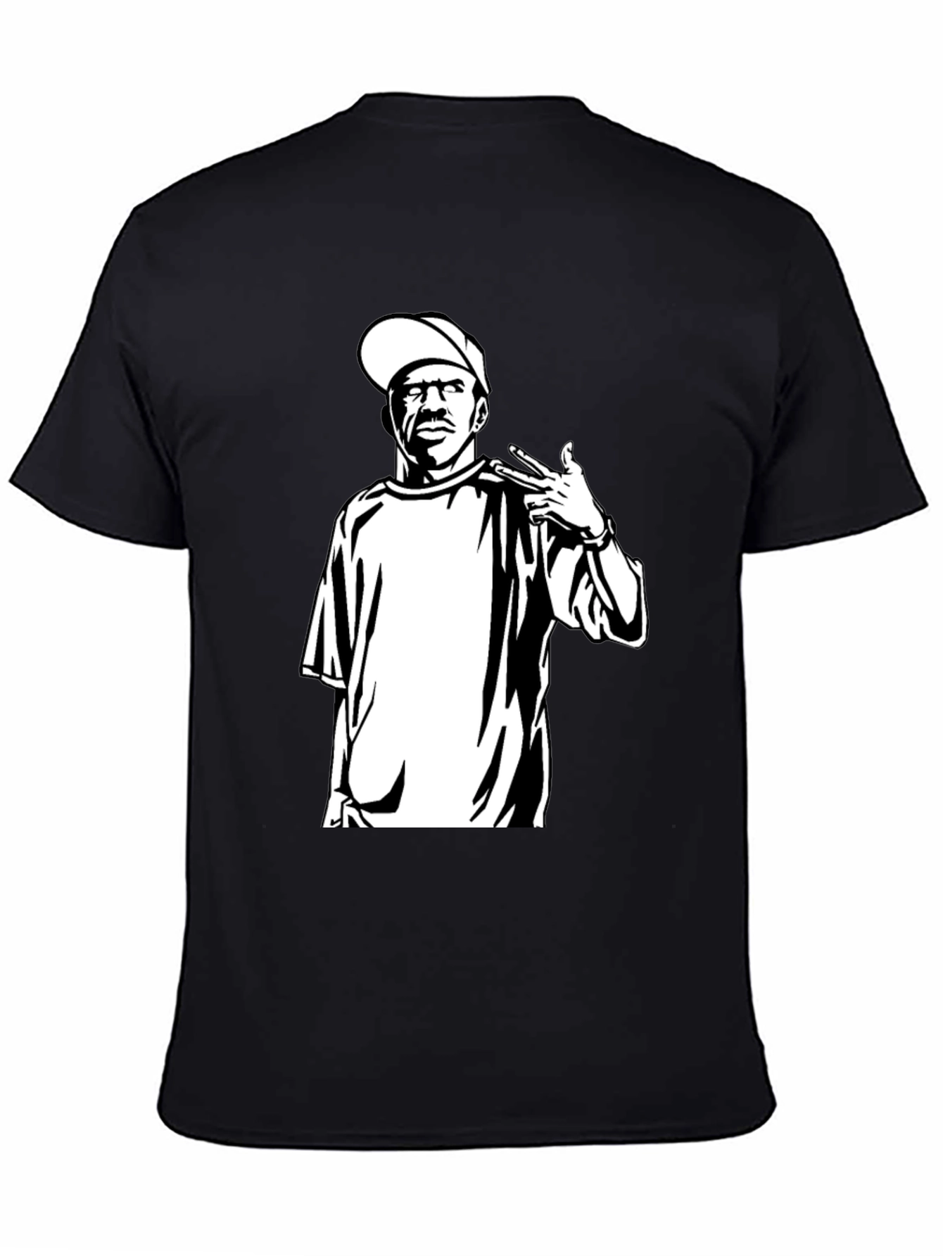 Black T-Shirt with Graphic Print