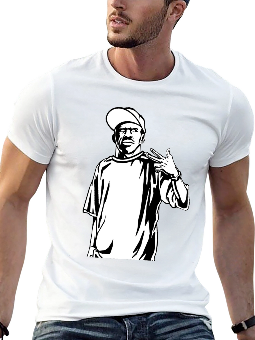 Black T-Shirt with Graphic Print