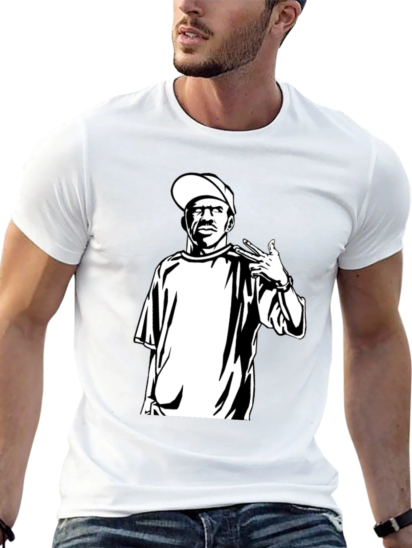Black T-Shirt with Graphic Print