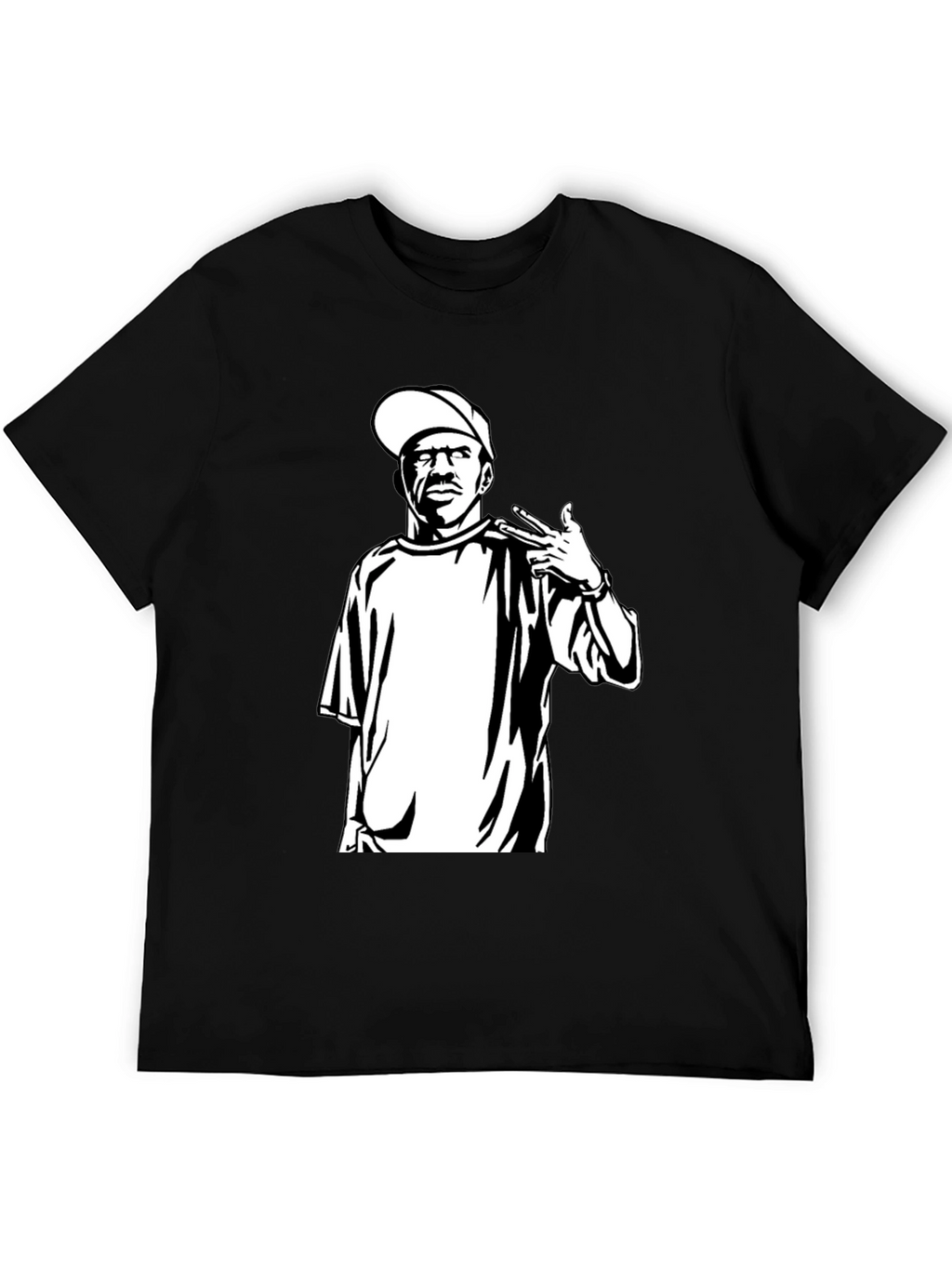 Black T-Shirt with Graphic Print